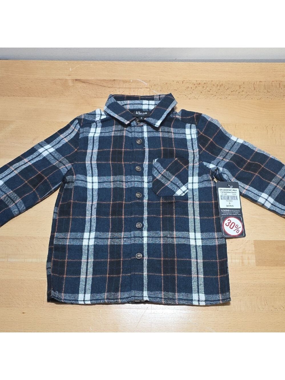SKU  1824  Le Chat Blue and White Button Down Shirt